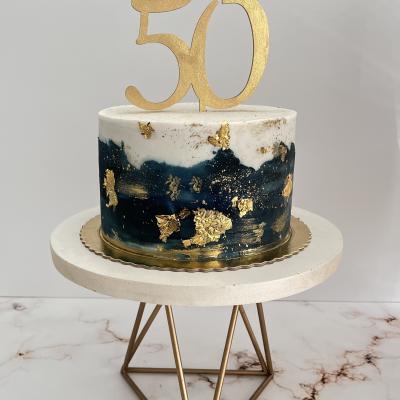 Tortas 1 piso con flores y edad