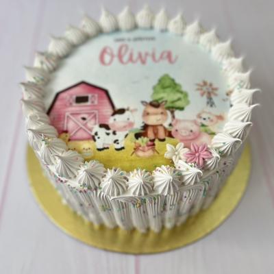 Torta cumpleañera con lamina comestible a elección
